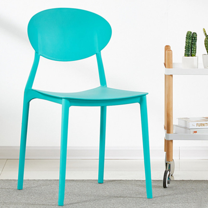 Stackable Outdoor Patio Dining Side Chair, Aqua