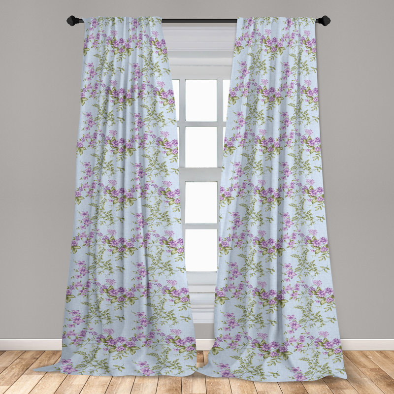 Eunita Semi Sheer Curtain Pair, 28" W x 84" L