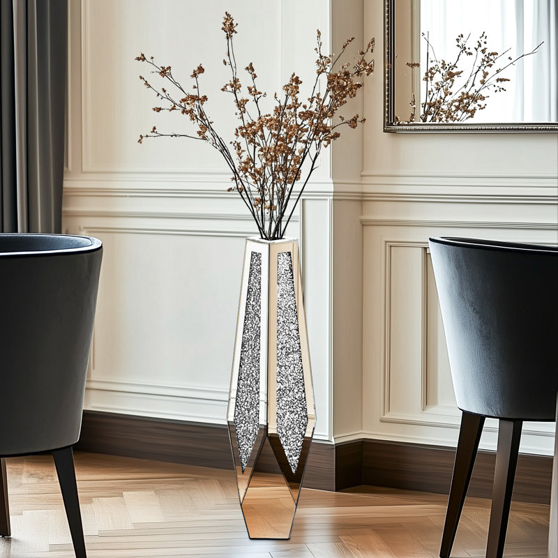 Vase à fleurs en miroir