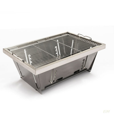 Folded portable BBQ outdoor charcoal barbecue set, picnic patio camping
