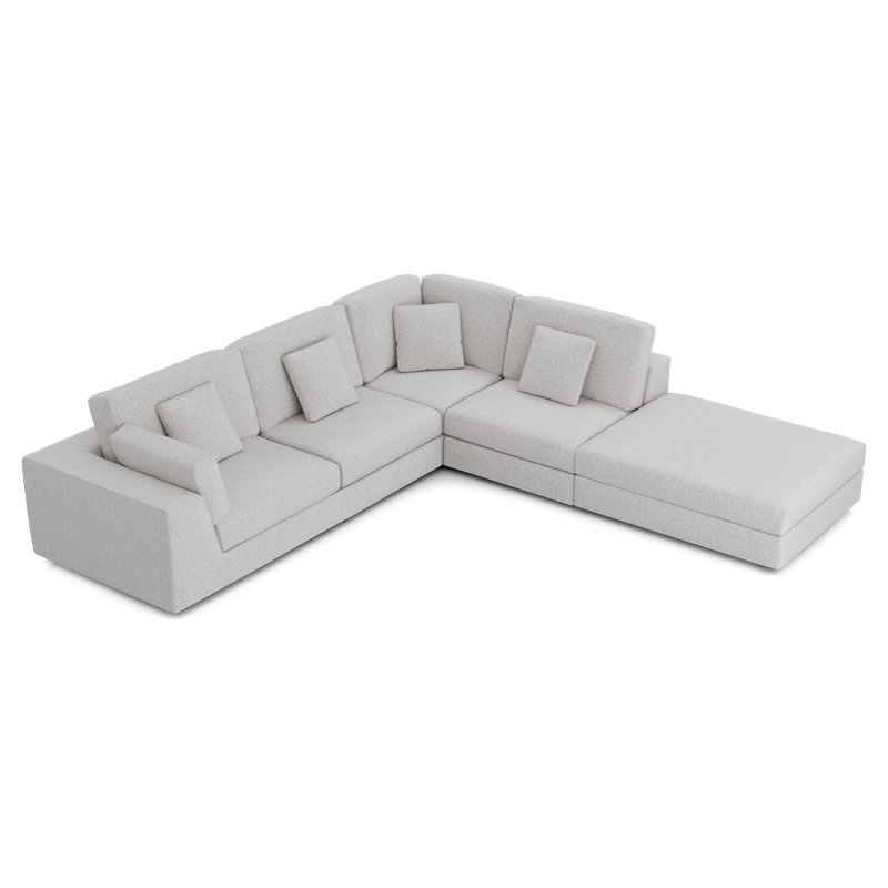 Ensemble de canapé modulaire Perry 02, Orienté à droite, Tissu gris