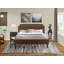 Ensemble de meubles de chambre à coucher 2 pièces Granbury avec grand lit capitonné à boutons et 1 table de chevet Jacobean patinée - Similicuir brun foncé avec texture noire et pieds noirs-1527997373-1527997347-1598453039