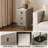 Agripina Narrow Nightstand with Drawers, Small Side Table with Leather Surface for Bedroom and Living Room-1389989079-1397123215