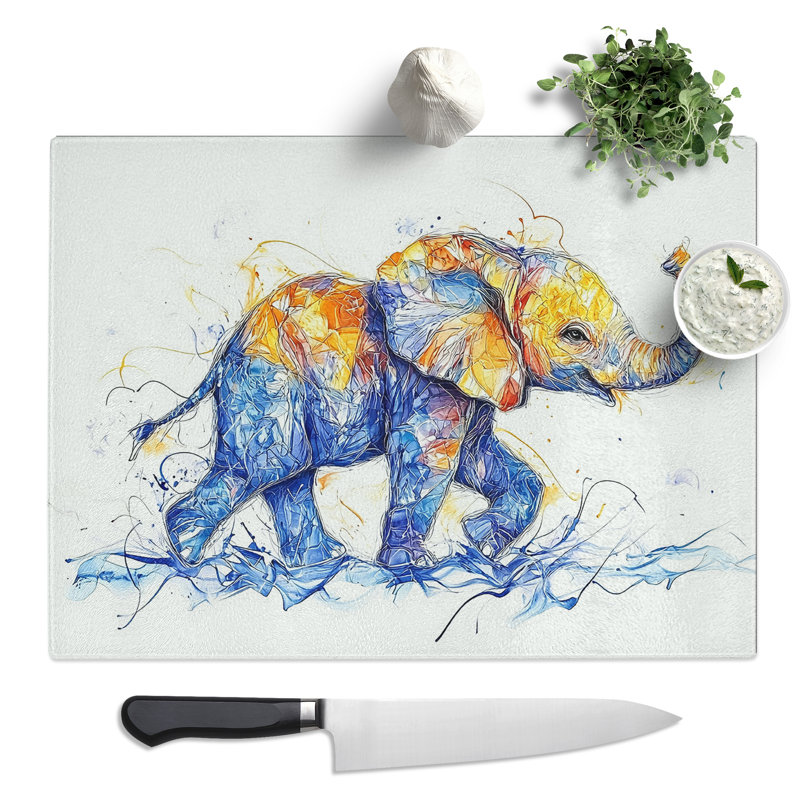 Baby Elephant Vol.1  Glass Chopping Board