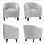 Fauteuil tonneau rembourré, fauteuil d'appoint avec accoudoirs ergonomiques enveloppants-667359149
