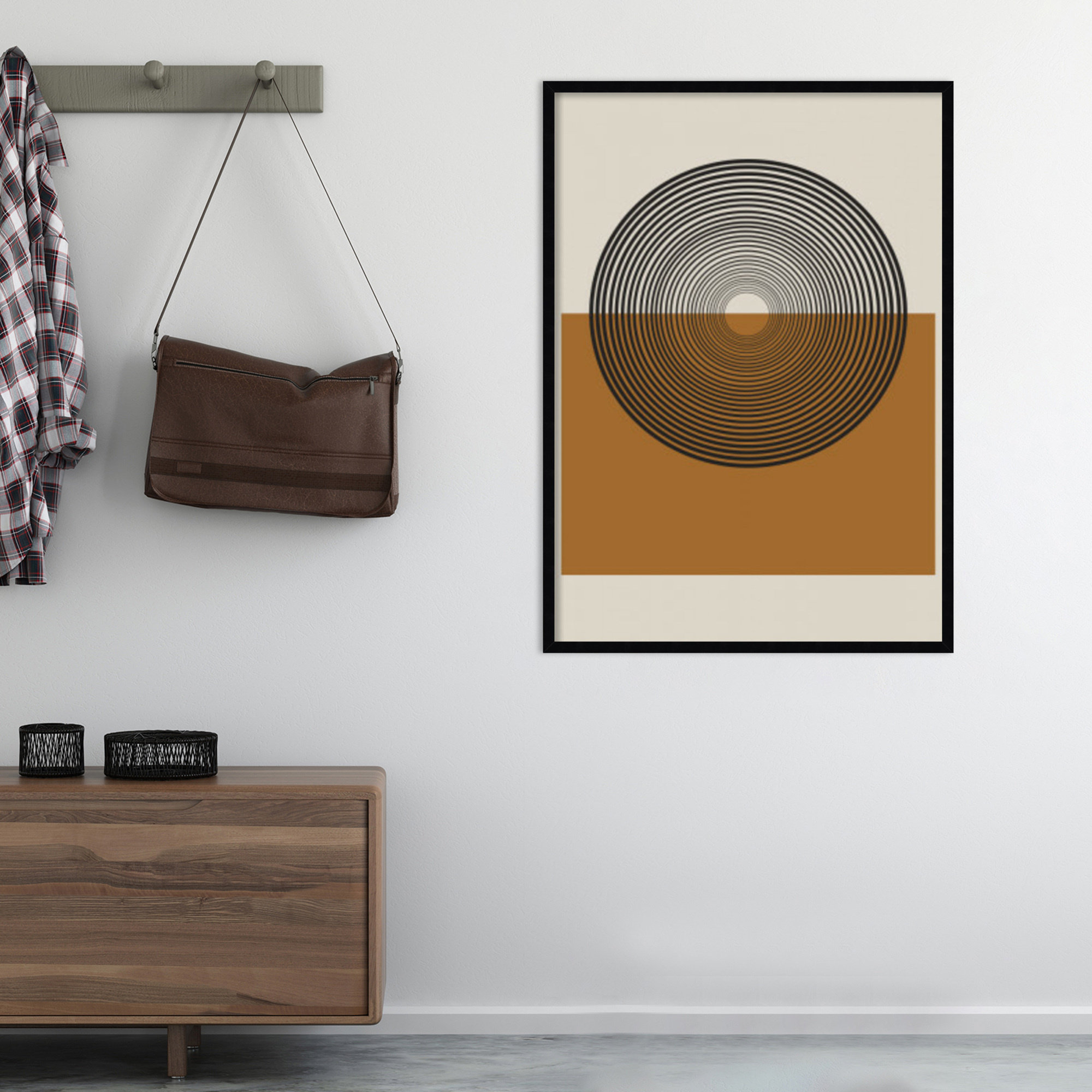 Retro Landscape by The Miuus Studio, Black, 41" H x 30" W x 1" D