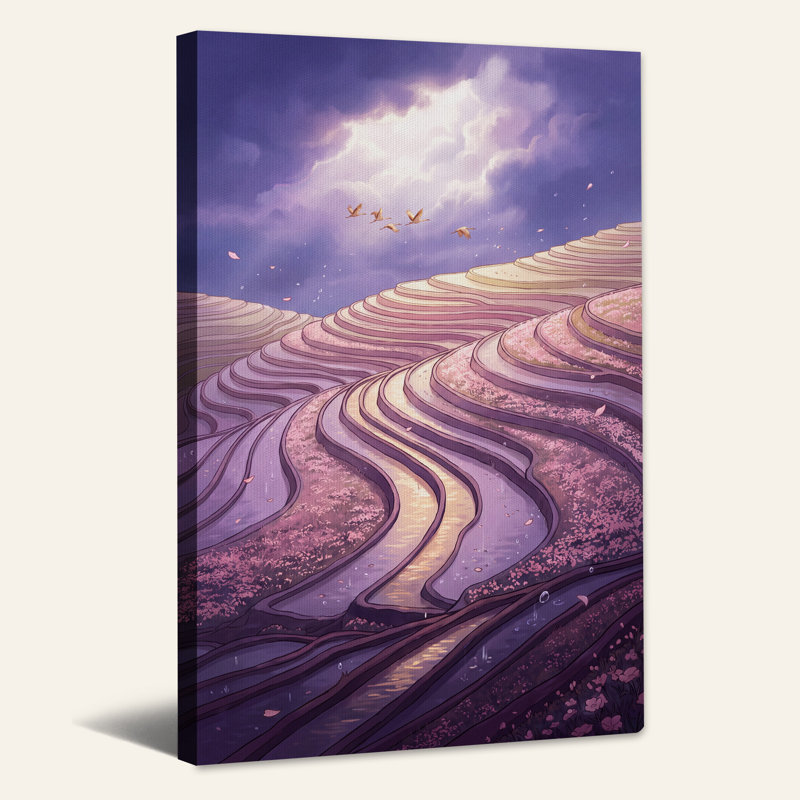 Art mural sur toile mauve, H 30 po x l 20 po