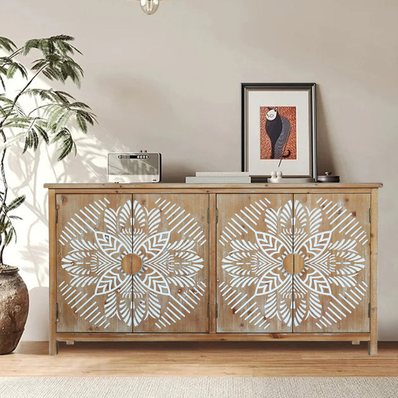 Armoire d'appoint 60 "en bois avec 4 portes 60"