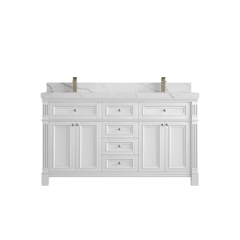 Paris 60 po X P 22 po Meuble-lavabo double D, Calacatta Laza