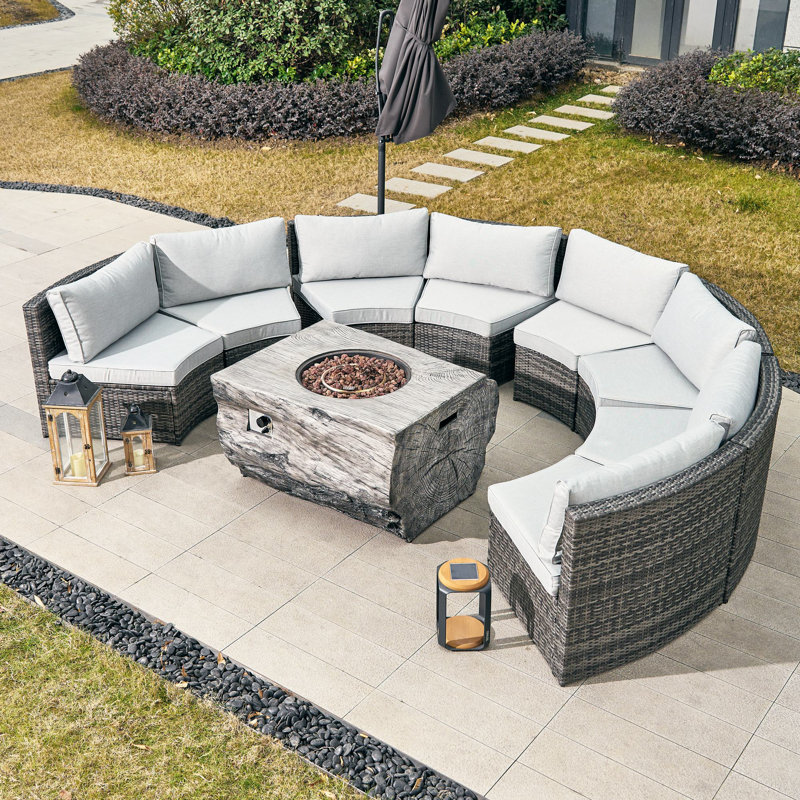 Ensemble de conversation modulaire avec coussins 8 personnes Payten