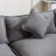 Chenille moderne pour espace de vie - gris, 5 coussins, rembourrage moelleux en forme de L gris avec mobilier de luxe et de chambre-2106655767
