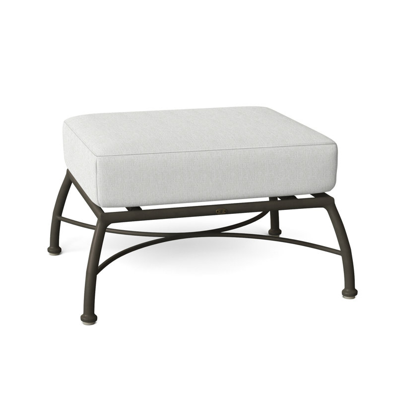 Majorca Outdoor Ottoman with Cushion, Welt, Bali Pearl