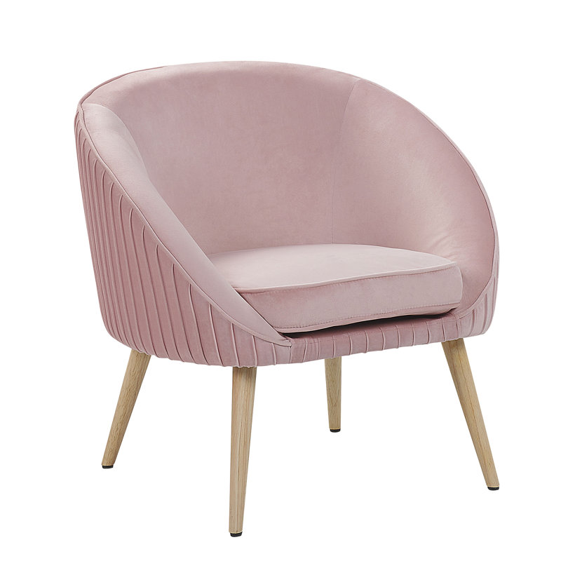 Lynn Upholstered Barrel Chair, Pink