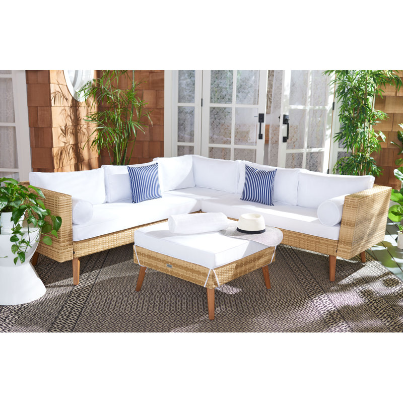 Ensemble de conversation modulaire avec coussins 4 pièces Chicago, Naturel