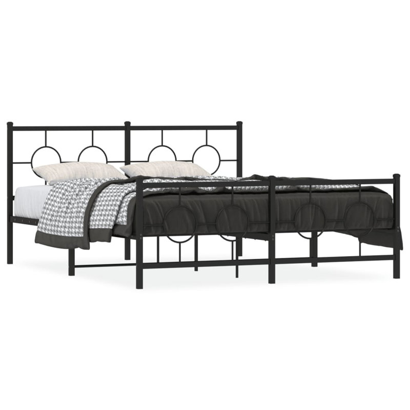 Metal Open-Frame Bed, Queen, Black
