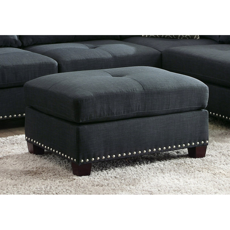 Repose-pieds de style contemporain, Bleu très foncé
