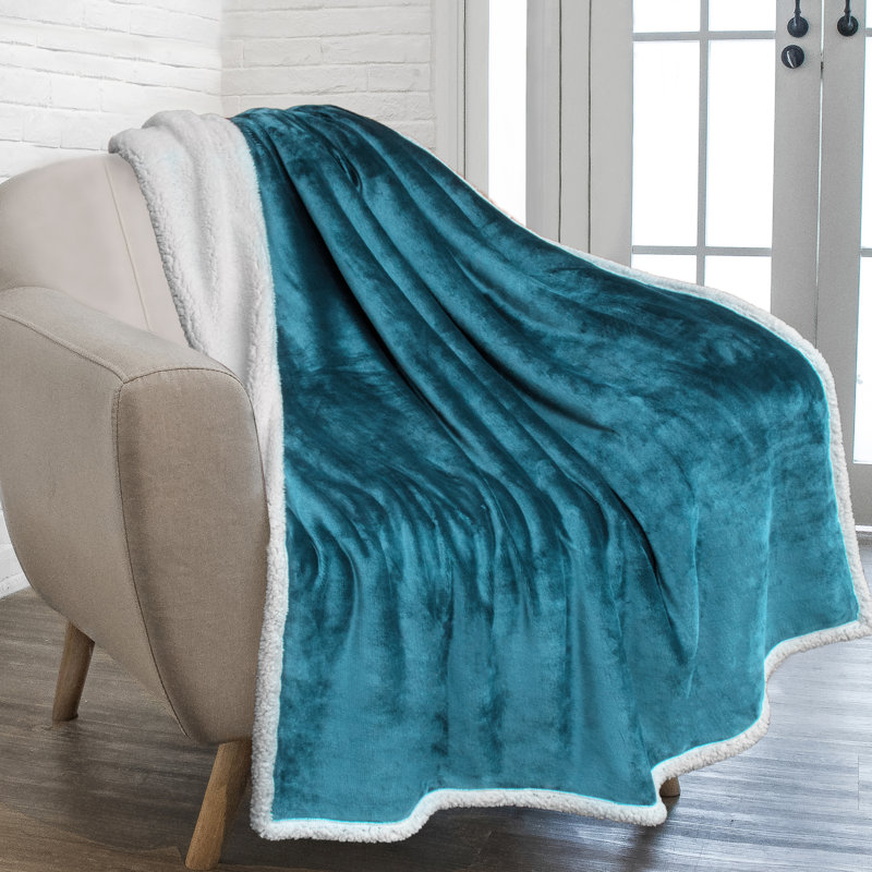 Couverture confortable de qualité supérieure, Bleu sarcelle, 50 po x 60 po