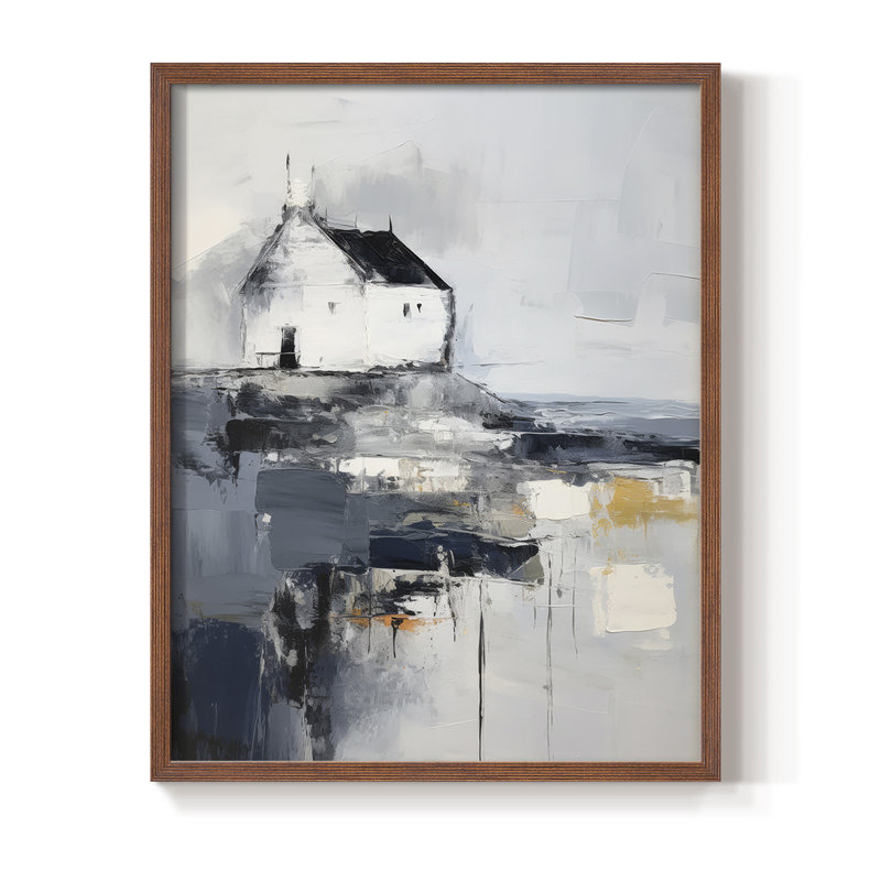 «NAUTICAL Series», reproduction encadrée en bois massif, Noyer, 11" H x 9" W