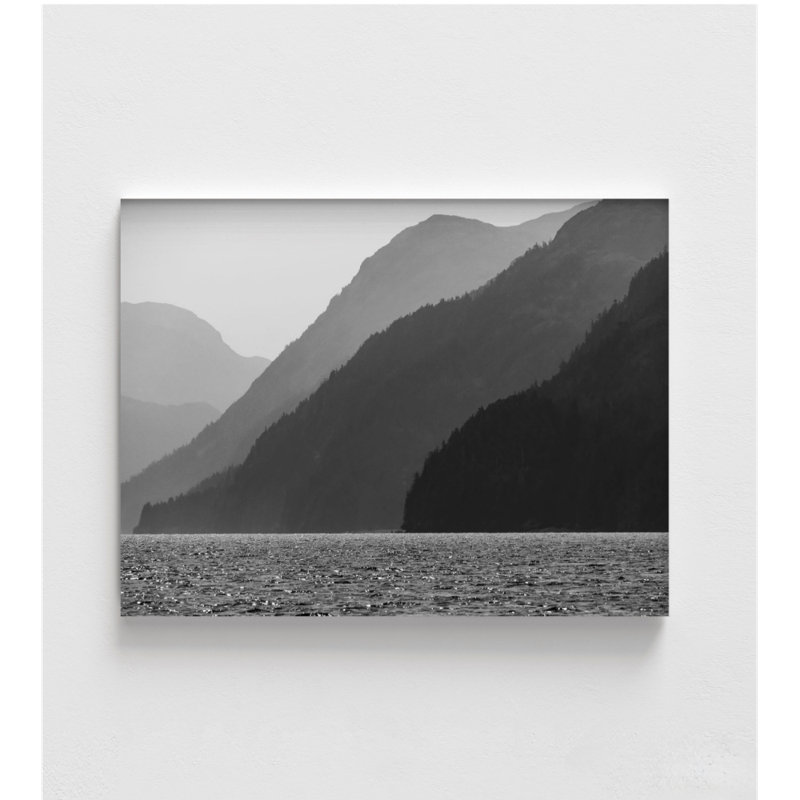 Parc national de l'Alaska, décor rustique, noir et blanc au-dessus d'une cheminée, salon, décoration de montagnes, visite de l'Alaska, affiche de voyage