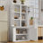 75.25'' Tall Display Cabinet With Double Glass Doors, Traditional Style China Cabinet Hutch Cabinet For Hallways Living Room, Kitchen, Home, Studio Or Workspace