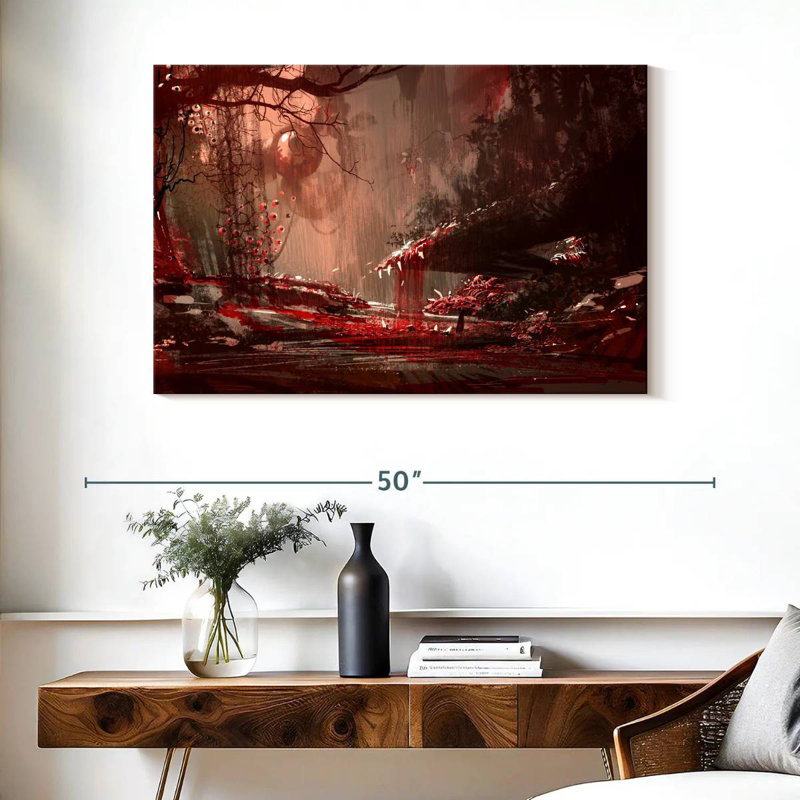 Kelan Blood Red Forest, 26" H x 39" W