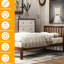 Lit plateforme en bois massif pour lit simple, tête de lit et lattes fiables (lit simple en noyer