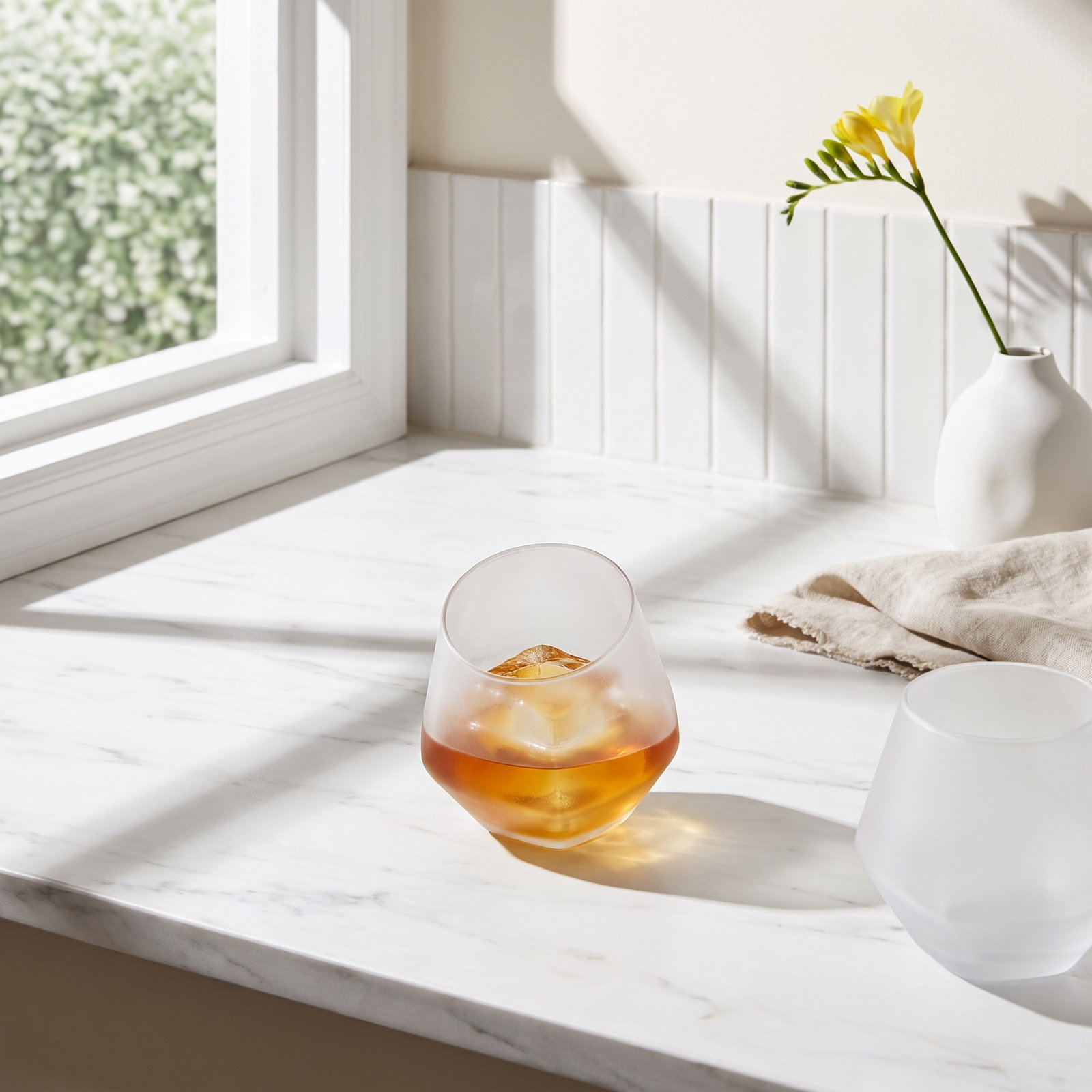Crystal Whiskey Glass, Frosted