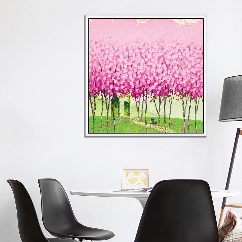 Happiness 1 Piece Painting on Canvas, 93.98 cm H x 93.98 cm W, White Framed