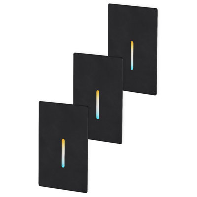 Lodestone LED Step Light with Magnetic Faceplates, Dimmable Anti-Glare Indoor Stair Light, Vertical, Black
