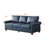 Classic Living Room Round Arm With Silver Nails Sofa Navy Blue Faux Leather