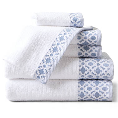 Great Bay Home Cotton Two-Toned Reversible Quick-Dry Towel Set (Bath Towel (2-Pack), White / Ivory), Beige