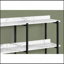 Table d'appoint, console, vestibule, étroit, canapé, salon, chambre à coucher, stratifié aspect marbre blanc, métal noir, contemporain, moderne-118038027