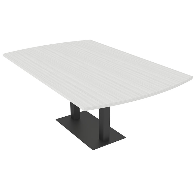 Table de conférence Pavert Arc, Noir mat, Cyprès blanc, H 30 po x l 84 po x P 48 po