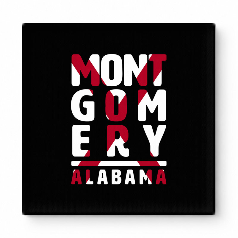 Montgomery Alabama - art mural carré sur toile, 32" W x 32" H