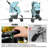 Foldable Pet Stroller, 3 Wheels Folding Carrier Jogger Stroller for Dogs Cats with Canopy and DIY Stickers-111302525