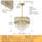 4-Light K9 Crystal & Metal Chandelier – Adjustable Chain for Sloped Ceilings, Elegant Dining/Living/Bedroom Lighting