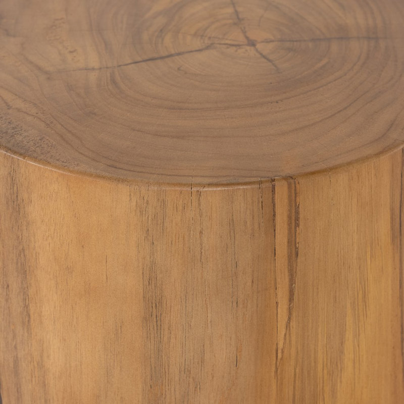 Jovie Outdoor Round Teak Side Table, Natural