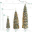 Ensemble de 3 sapins de Noël artificiels en flocons pré-éclairés