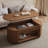 Lift Top Wood Coffee Table, Center Tea Table With Hidden Storage Compartment And Open Shelf For Living Room, Apartment, Small Space, Oak-323496858-310895379