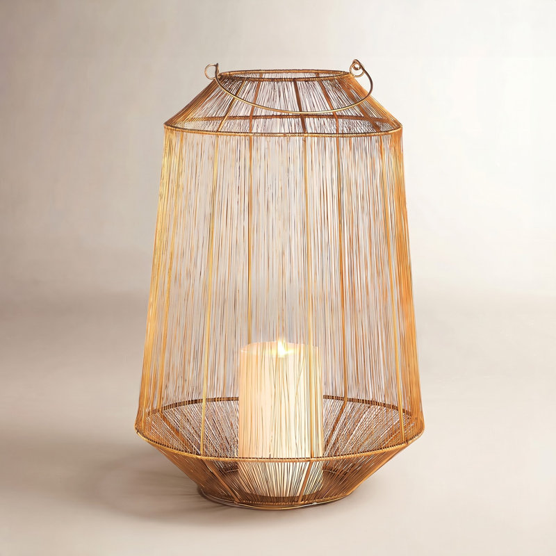 Lantern, 19.5" H x 13.25" W x 13.25" D, Antique Brass
