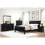 Lit double en bois de style traditionnel noir, pièce de chambre à coucher en bois, livré avec tête de lit et rails, sommier requis, assemblage simple requis, finition en bois pour la chambre à coucher, avec nécessaire, requis-129628382-129628383