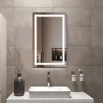 Led Bathroom Mirror For Vanity,wall Mounted Lighted Mirror, Frameless Bathroom Mirror With Lights Dimmable Anti-fog Memory Function