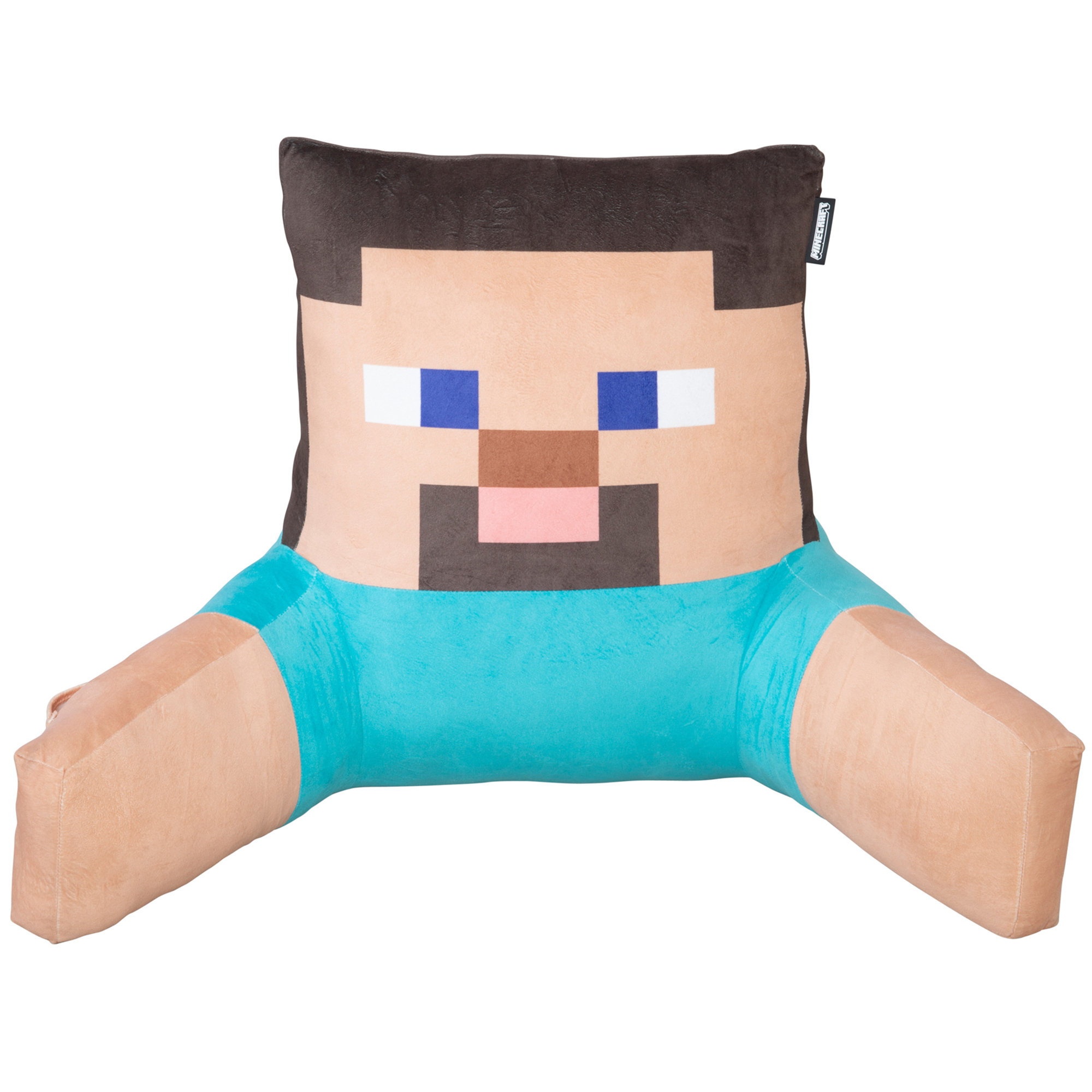 Minecraft: Relax Pillow - Steve - Character Lounge Cushion, Armrests, Phone Pocket, Soft-Comfortable, Game Theme Decor, 27.6 x 15.7 x 19.7", Licensed | Wayfair