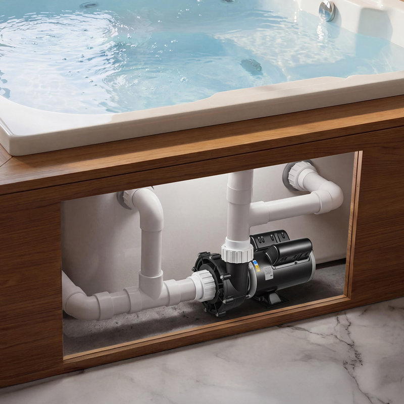 Cadre de spa à 3 vitesses 48 hp avec 2 ports 1,5 po et 2 po, 230 V, 190 GPM à haute vitesse et 90 GPM à basse vitesse, Interface de rotation à 90 °, Compatible avec les modèles d'origine