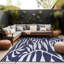 Tapis extérieur bleu / blanc Aldo-314463110