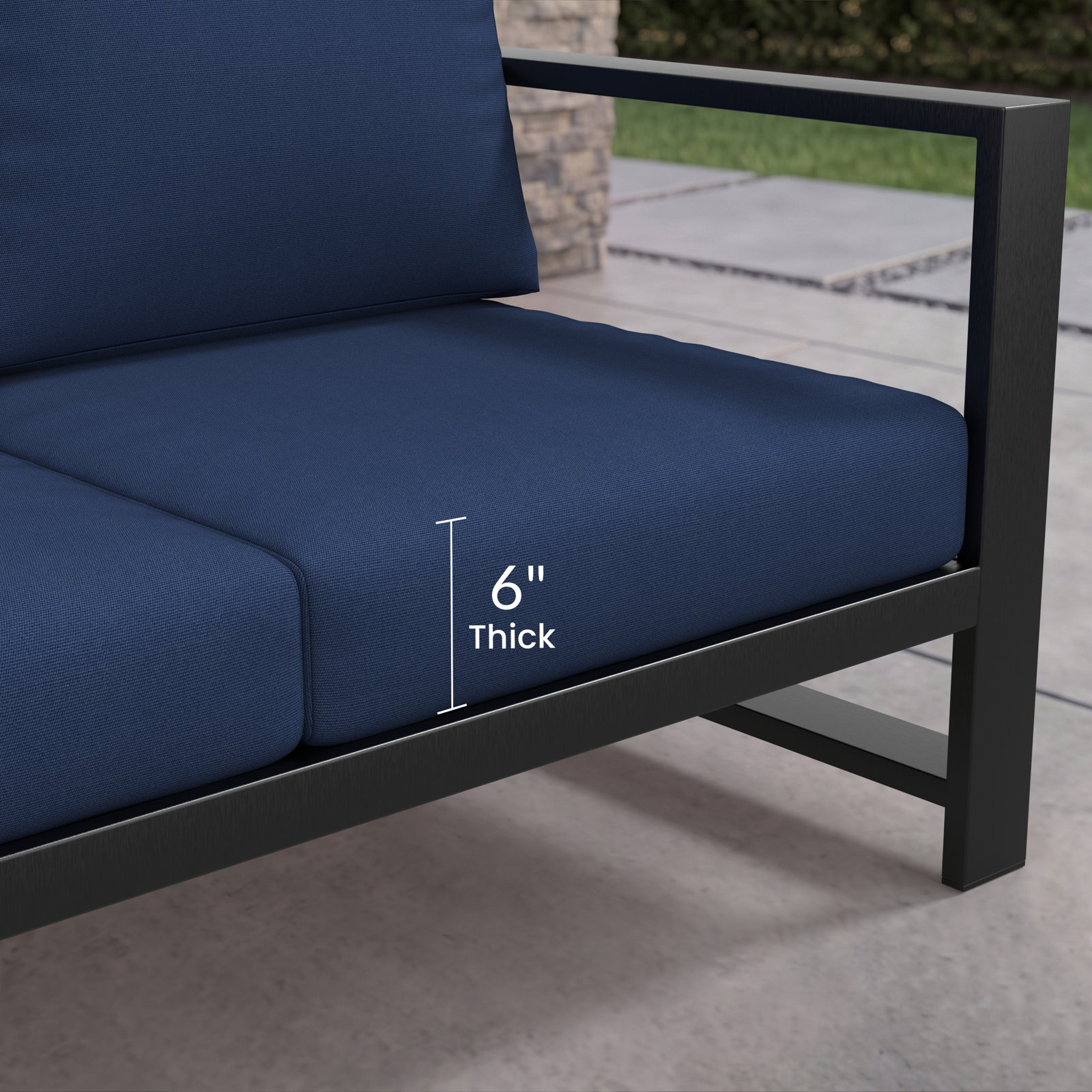 Dulcie 5-Person Sunbrella® Patio Seating Group, Canvas Navy Sunbrella® Canvas
