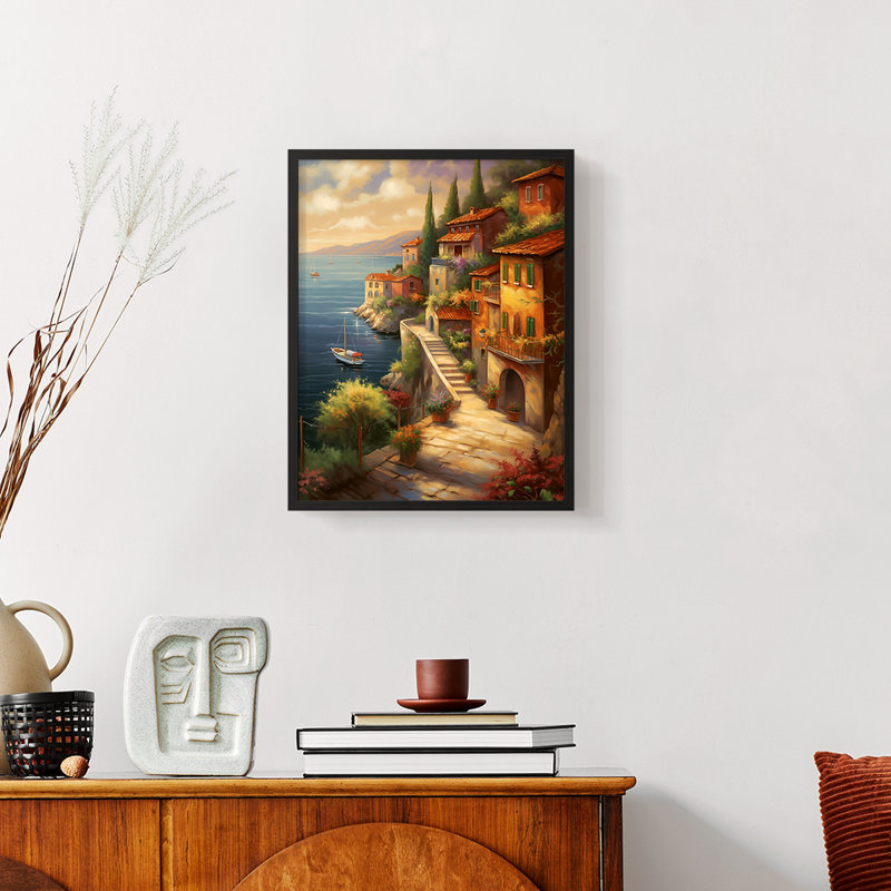 LANDSCAPES Series CCLXVI  -Premium Framed Print -Ready to Hang - No Nails Required, Black, 15" H x 12" W