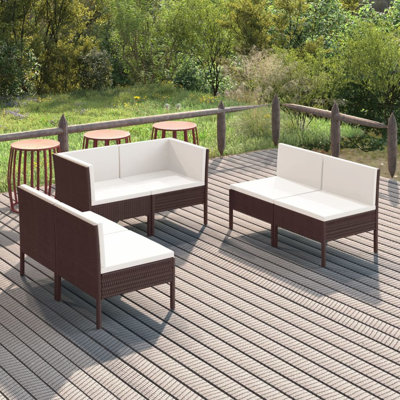 Filley Wide Square Patio Sectional Set with Cushions