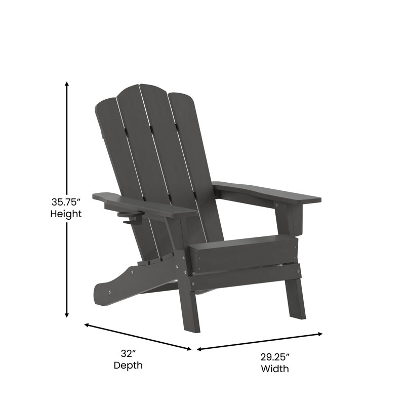 Collis Outdoor Adirondack Chair, Gray