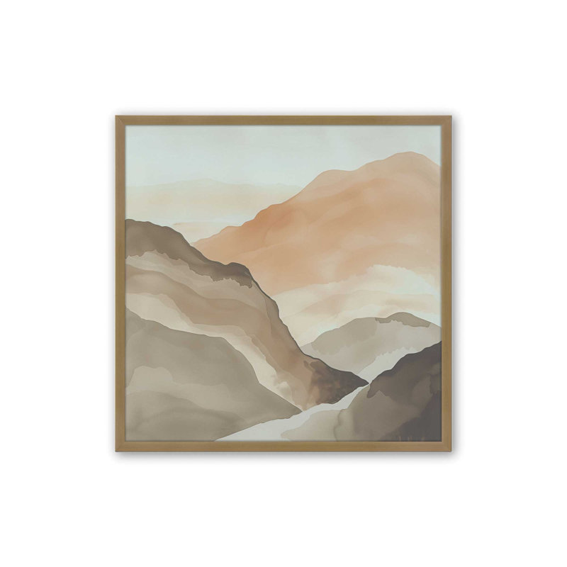 Amber Horizons II, Cadre simple brossé doré, H 17,75 po x l 17,75 po